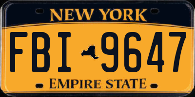 NY license plate FBI9647