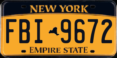 NY license plate FBI9672