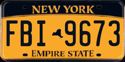 NY license plate FBI9673