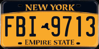 NY license plate FBI9713