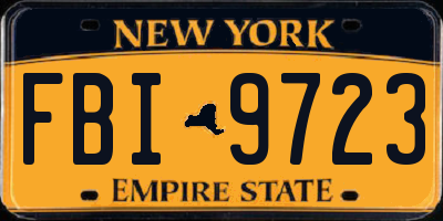 NY license plate FBI9723