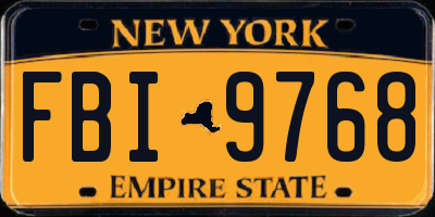 NY license plate FBI9768