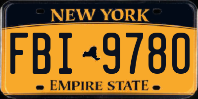 NY license plate FBI9780