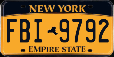 NY license plate FBI9792