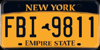 NY license plate FBI9811