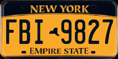 NY license plate FBI9827