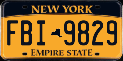NY license plate FBI9829