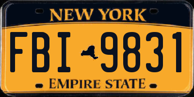 NY license plate FBI9831