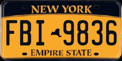 NY license plate FBI9836