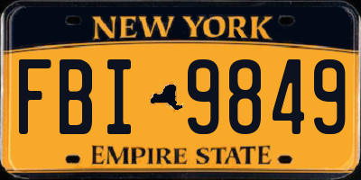NY license plate FBI9849