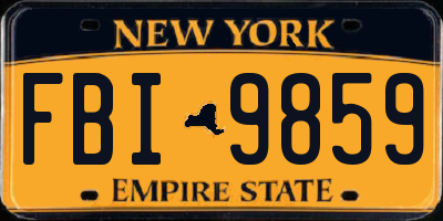 NY license plate FBI9859