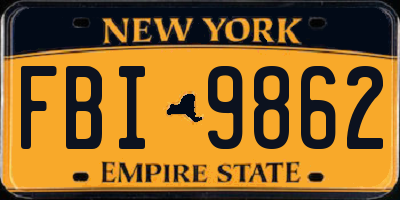 NY license plate FBI9862
