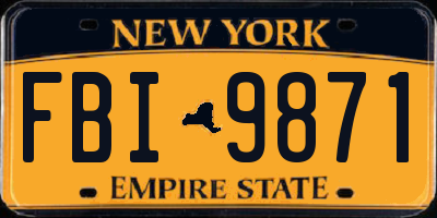 NY license plate FBI9871
