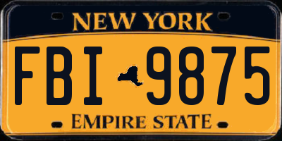 NY license plate FBI9875