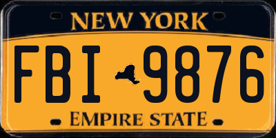 NY license plate FBI9876