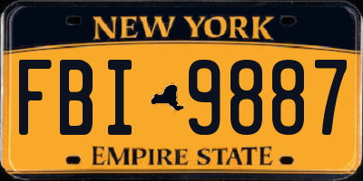 NY license plate FBI9887