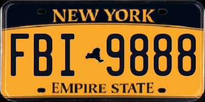NY license plate FBI9888
