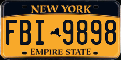 NY license plate FBI9898