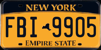 NY license plate FBI9905