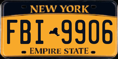 NY license plate FBI9906