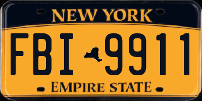 NY license plate FBI9911