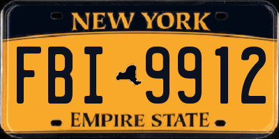NY license plate FBI9912