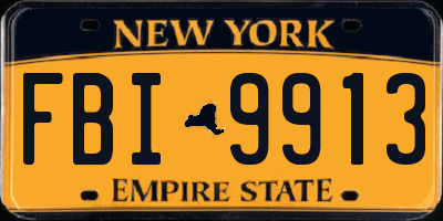 NY license plate FBI9913