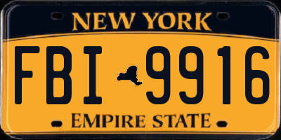 NY license plate FBI9916