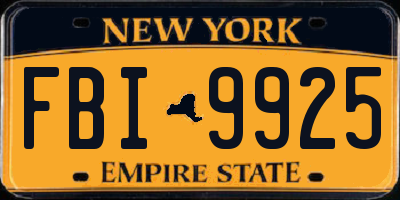 NY license plate FBI9925