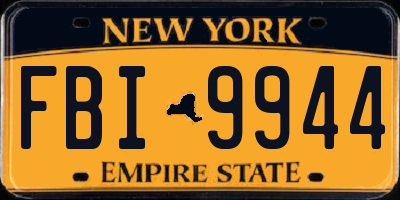 NY license plate FBI9944