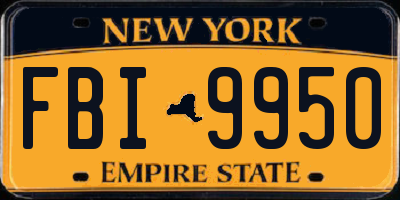 NY license plate FBI9950