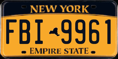 NY license plate FBI9961
