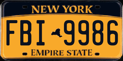 NY license plate FBI9986
