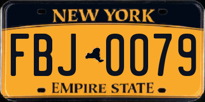 NY license plate FBJ0079