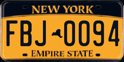 NY license plate FBJ0094