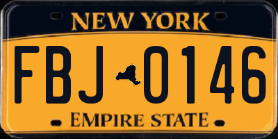 NY license plate FBJ0146