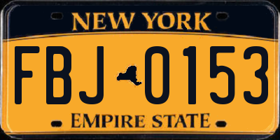 NY license plate FBJ0153