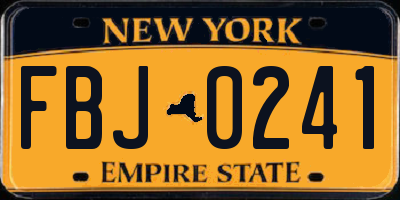 NY license plate FBJ0241