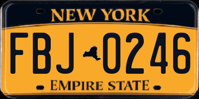 NY license plate FBJ0246