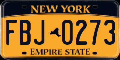 NY license plate FBJ0273