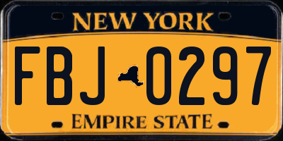 NY license plate FBJ0297