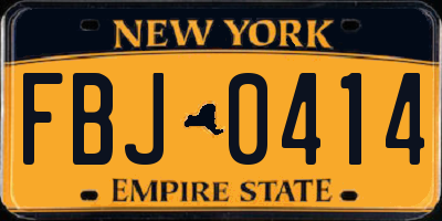 NY license plate FBJ0414
