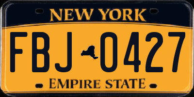 NY license plate FBJ0427