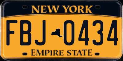 NY license plate FBJ0434