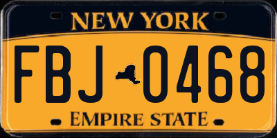 NY license plate FBJ0468