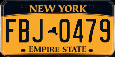 NY license plate FBJ0479