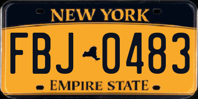 NY license plate FBJ0483