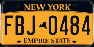 NY license plate FBJ0484