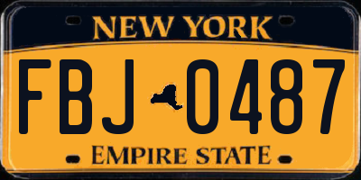 NY license plate FBJ0487
