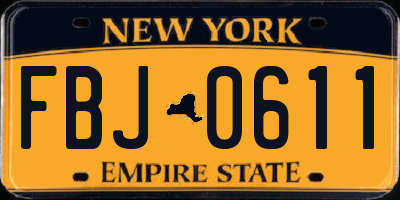 NY license plate FBJ0611